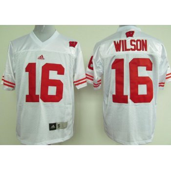 Wisconsin Badgers #16 Russell Wilson White Jersey