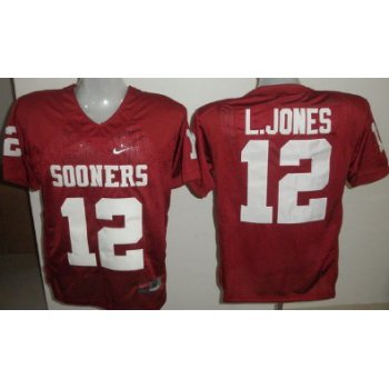Oklahoma Sooners #12 Landy Jones Red Jersey