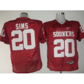Oklahoma Sooners #20 Sims Red Jersey