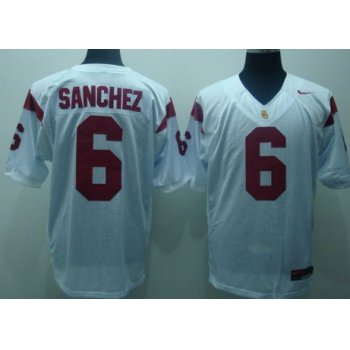 USC Trojans #6 Sanchez White Jersey