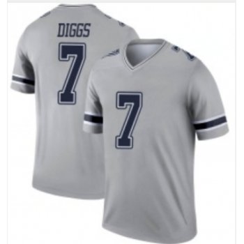 Men's Dallas Cowboys #7 Trevon Diggs Limited Gray Inverted Vapor Nike Jersey