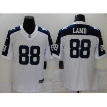 Men's Dallas Cowboys #88 CeeDee Lamb White Thanksgiving 2020 NEW Vapor Untouchable Stitched NFL Nike Limited Jersey