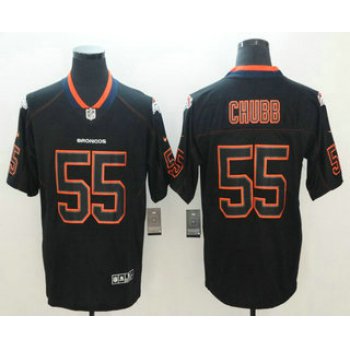 Men's Denver Broncos #55 Bradley Chubb 2018 Black Lights Out Color Rush Stitched NFL Nike Limited Jersey
