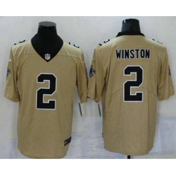 Men's New Orleans Saints #2 Jameis Winston Gold 2019 Inverted Legend Stitched NFL Nike Limited Jersey