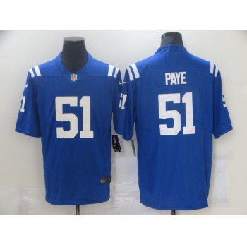 Men's Indianapolis Colts #51 Kwity Paye Royal Blue 2021 Vapor Untouchable Stitched NFL Nike Limited Jersey