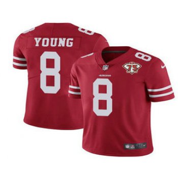Men's San Francisco 49ers #8 Steve Young Red 2021 75th Anniversary Vapor Untouchable Limited Stitched NFL Jersey
