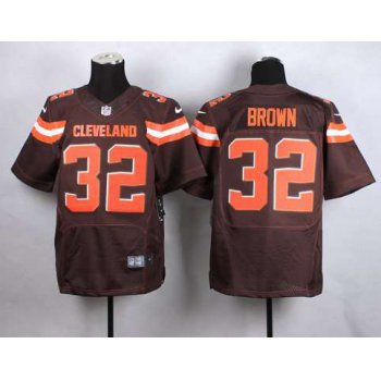 Men's Cleveland Browns #32 Jim Brown 2015 Nike Brown Elite Jersey