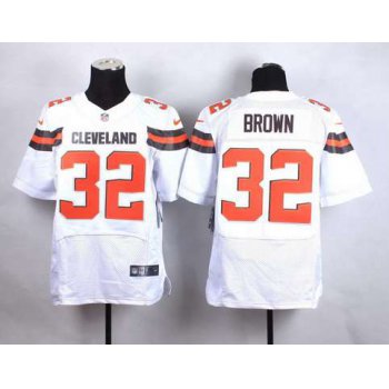 Men's Cleveland Browns #32 Jim Brown 2015 Nike White Elite Jersey