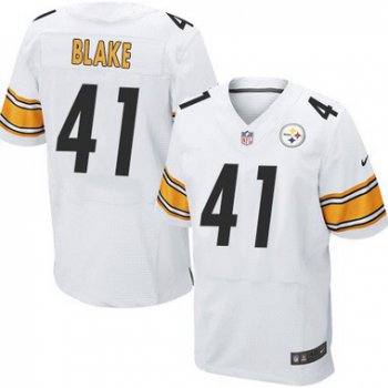 Men's Pittsburgh Steelers #41 Antwon Blake White Road NFL Nike Elite Jersey