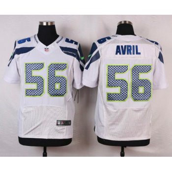 Men's Seattle Seahawks #56 Cliff Avril White Road NFL Nike Elite Jersey