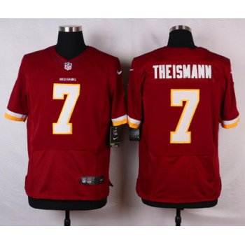 Men's Washington Redskins #7 Joe Theismann Burgundy Red Team Color NFL Nike Elite Jersey