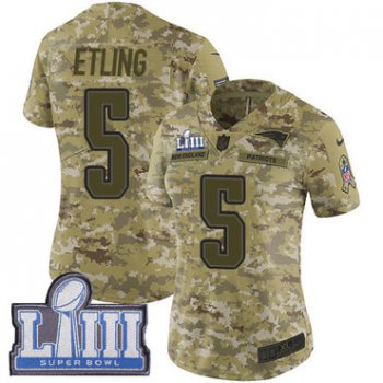 #5 Limited Danny Etling Camo Nike NFL Women's Jersey New England Patriots 2018 Salute to Service Super Bowl LIII Bound