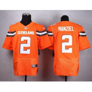 Nike Cleveland Browns #2 Johnny Manziel 2015 Orange Elite Jersey