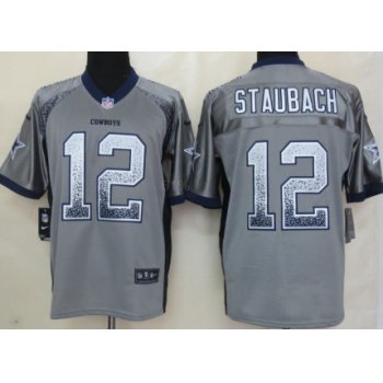 Nike Dallas Cowboys #12 Roger Staubach Drift Fashion Gray Elite Jersey