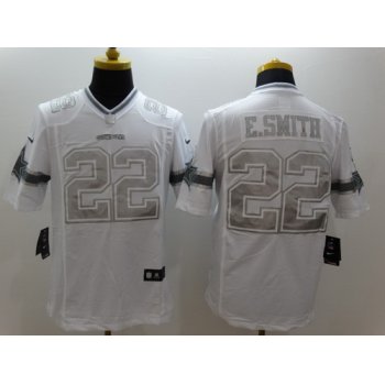 Nike Dallas Cowboys #22 Emmitt Smith Platinum White Limited Jersey