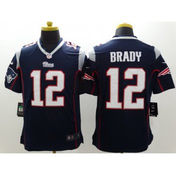 Nike New England Patriots #12 Tom Brady Blue Limited Jersey