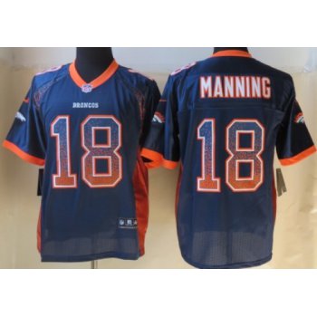 Nike Denver Broncos #18 Peyton Manning Drift Fashion Blue Elite Jersey