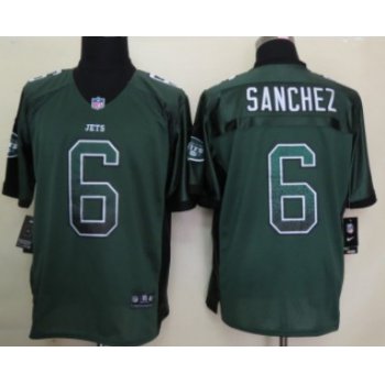 Nike New York Jets #6 Mark Sanchez Drift Fashion Green Elite Jersey