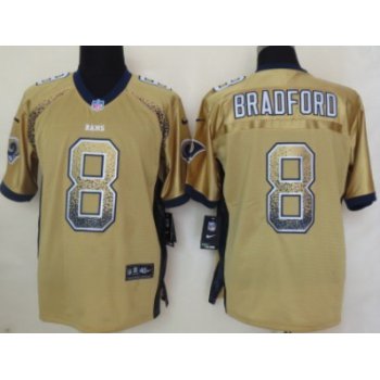 Nike St. Louis Rams #8 Sam Bradford Drift Fashion Gold Elite Jersey