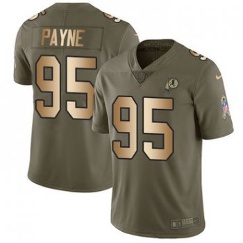 Nike Washington Redskins #95 Da'Ron Payne OliveGold Men's Stitched NFL Limited 2017 Salute To Service Jersey