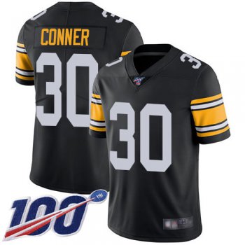 Steelers #30 James Conner Black Alternate Men's Stitched Football 100th Season Vapor Limited Jersey