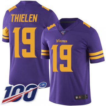 Vikings #19 Adam Thielen Purple Men's Stitched Football Limited Rush 100th Season Jersey