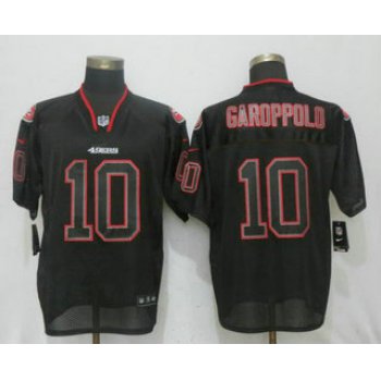 Men's San Francisco 49ers #10 Jimmy Garoppolo Lights Out Black Stitched NFL Nike Elite Jersey