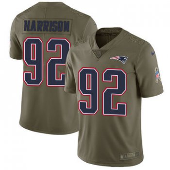 Nike New England Patriots #92 James Harrison Olive Stitched NFL Limited 2017 Salute to Service Jersey