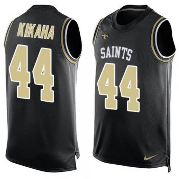 Men's New Orleans Saints #44 Hau'oli Kikaha Black Hot Pressing Player Name & Number Nike NFL Tank Top Jersey