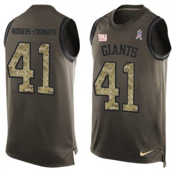 Men's New York Giants #41 Dominique Rodgers-Cromartie Green Salute to Service Hot Pressing Player Name & Number Nike NFL Tank Top Jersey