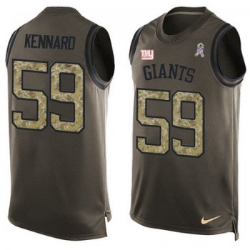 Men's New York Giants #59 Devon Kennard Green Salute to Service Hot Pressing Player Name & Number Nike NFL Tank Top Jersey