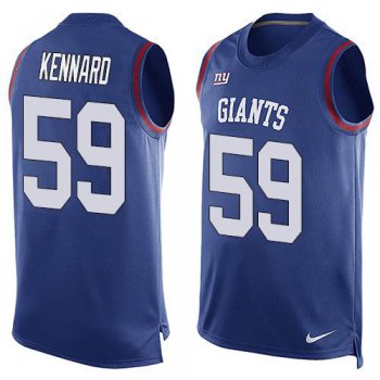 Men's New York Giants #59 Devon Kennard Royal Blue Hot Pressing Player Name & Number Nike NFL Tank Top Jersey