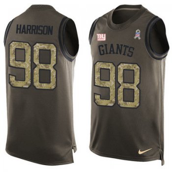 Men's New York Giants #98 Damon Harrison Green Salute to Service Hot Pressing Player Name & Number Nike NFL Tank Top Jersey