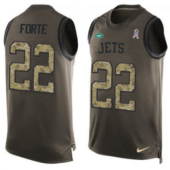 Men's New York Jets #22 Matt Forte Green Salute to Service Hot Pressing Player Name & Number Nike NFL Tank Top Jersey