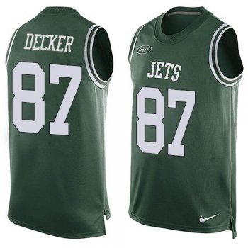 Men's New York Jets #87 Eric Decker Green Hot Pressing Player Name & Number Nike NFL Tank Top Jersey