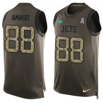 Men's New York Jets #88 Jace Amaro Green Salute to Service Hot Pressing Player Name & Number Nike NFL Tank Top Jersey