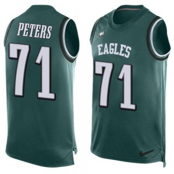 Men's Philadelphia Eagles #71 Jason Peters Midnight Green Hot Pressing Player Name & Number Nike NFL Tank Top Jersey