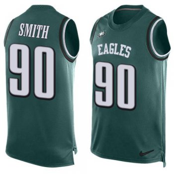 Men's Philadelphia Eagles #90 Marcus Smith Midnight Green Hot Pressing Player Name & Number Nike NFL Tank Top Jersey