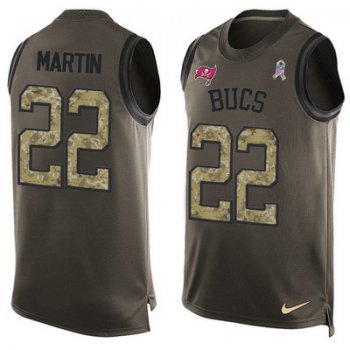Men's Tampa Bay Buccaneers #22 Doug Martin Green Salute to Service Hot Pressing Player Name & Number Nike NFL Tank Top Jersey