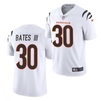 Men's Cincinnati Bengals #30 Jessie Bates III 2021 New White Vapor Untouchable Limited Stitched Jersey