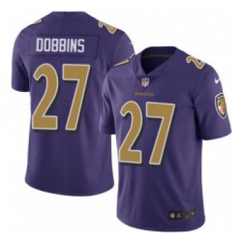 Nike Ravens 27 J K Dobbins Purple Men Stitched NFL Limited Rush Jersey