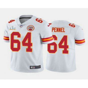 Men's Kansas City Chiefs #64 Mike Pennel White 2021 Super Bowl LV Limited Stitched NFL Jersey
