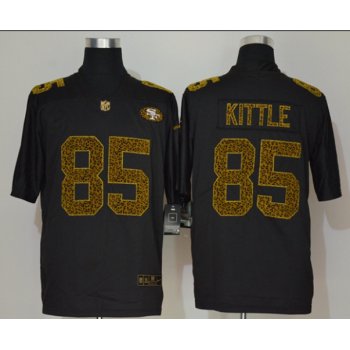 Men's San Francisco 49ers #85 George Kittle Black 2020 Nike Flocked Leopard Print Vapor Limited NFL Jersey