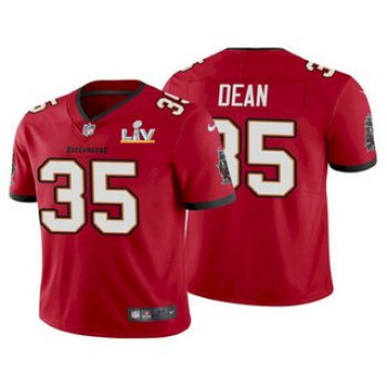 Men's Tampa Bay Buccaneers #35 Jamel Dean Red 2021 Super Bowl LV Limited Stitched NFL Jersey