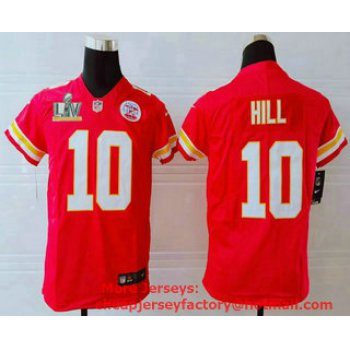 Youth Kansas City Chiefs #10 Tyreek Hill Red 2021 Super Bowl LV Vapor Untouchable Stitched Nike Limited NFL Jersey