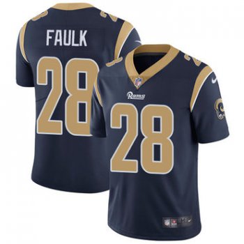 Nike Los Angeles Rams #28 Marshall Faulk Navy Blue Team Color Men's Stitched NFL Vapor Untouchable Limited Jersey