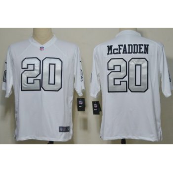 Nike Oakland Raiders #20 Darren McFadden White With Silvery Game Jersey