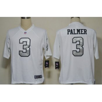 Nike Oakland Raiders #3 Carson Palmer White With Silvery Game Jersey
