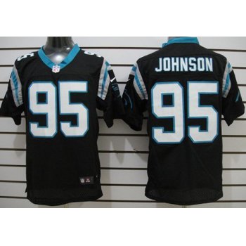 Nike Carolina Panthers #95 Charles Johnson Black Elite Jersey