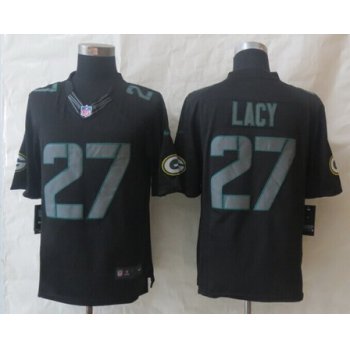 Nike Green Bay Packers #27 Eddie Lacy Black Impact Limited Jersey